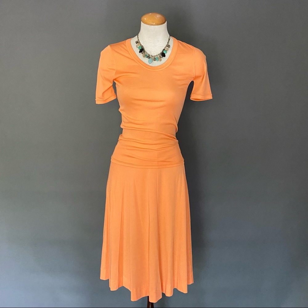 🍊Vintage 1970s orange sherbet colour skirt and top set made in France!